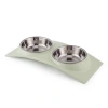 Pet stainless steel double-bowl arch bridge type anti-tipping and anti-slip drinking bowl, food bowl, universal cat food bowl, dog rice bowl, food basin, pet food utensils Specification image